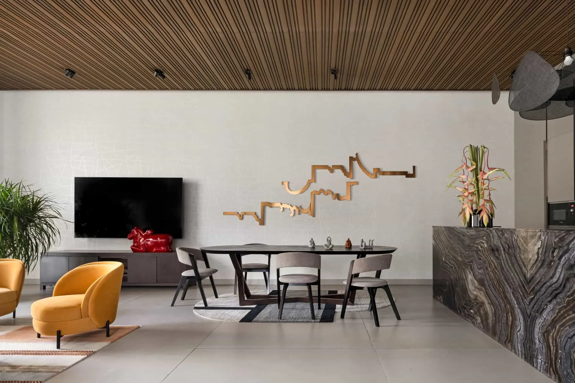 Pool House architecture detail in Chhatarpur, Delhi